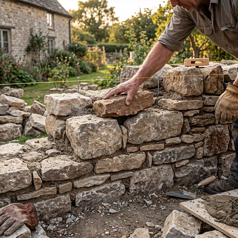 Construire un muret en pierres