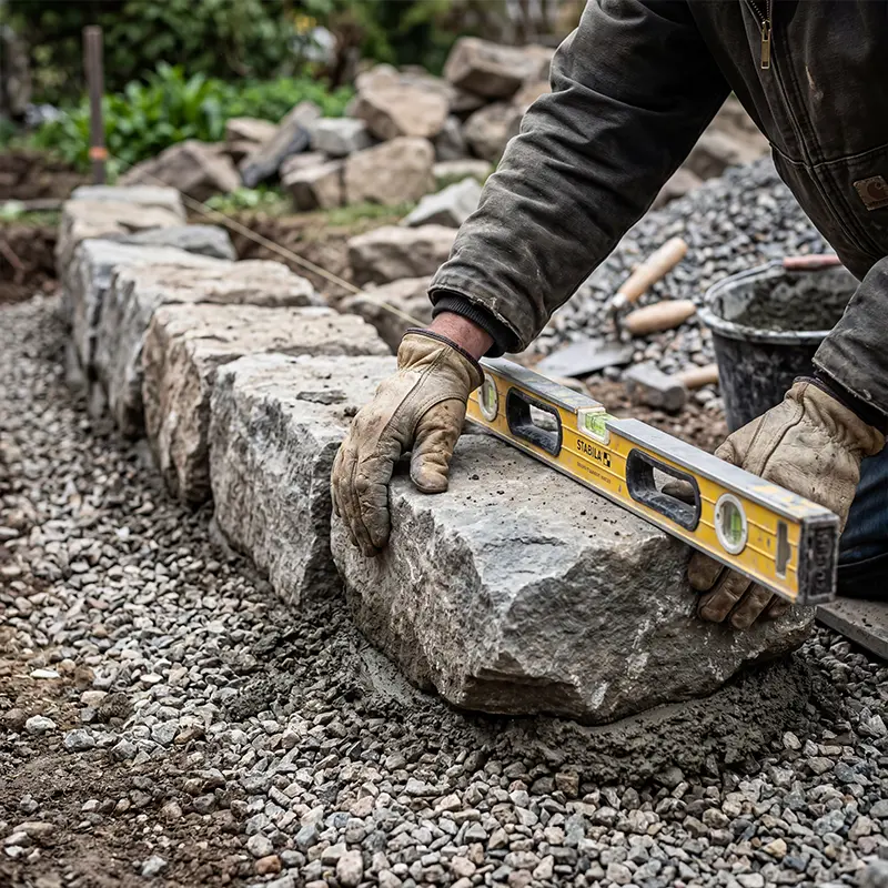 Construire un muret en pierres